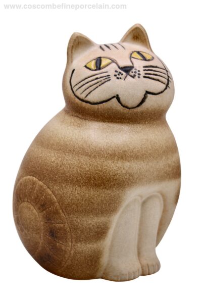 Lisa Larson Mia Midi Cat - Striped Gustavsberg Stoneware