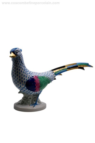 Herend Large Pheasant Blue fishnet design
