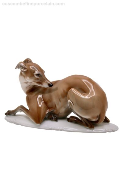 Rosenthal lying greyhound porcelain Dog Prof. Theodor Kärner