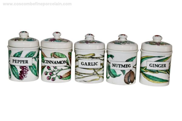 Fornasetti Spice Jars 1960s porcelain Storage pots Milan Italy
