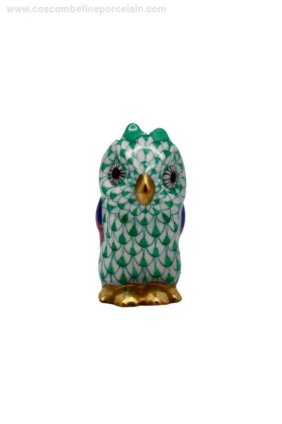 Herend Green fishnet Owl blue fishnet design 510200