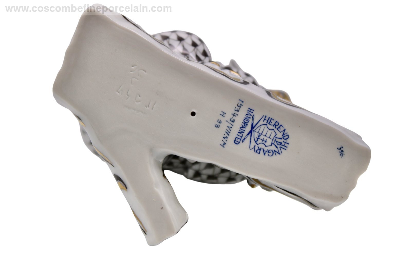 Herend Pair Koalas black fishnet porcelain figurine