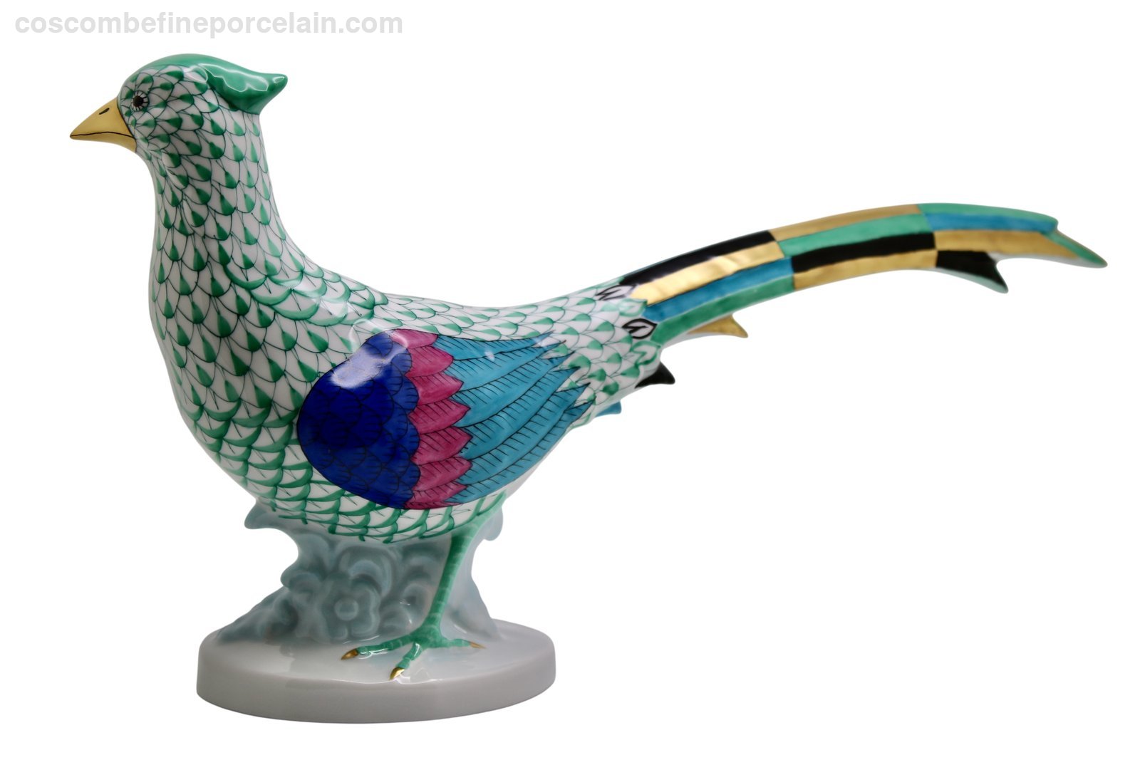 Herend Porcelain Pheasant Green Fishnet 5178