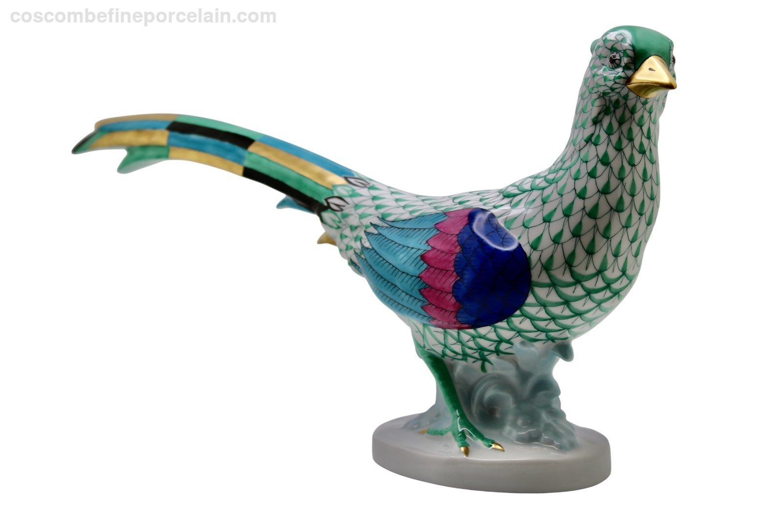 Herend Porcelain Pheasant Green Fishnet 5178