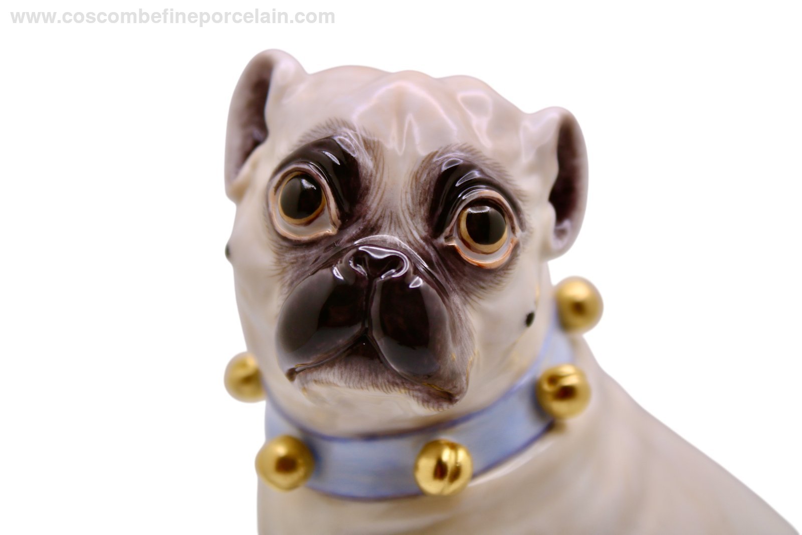 Meissen Porcelain Pug with Puppy Kaendler Hand painted