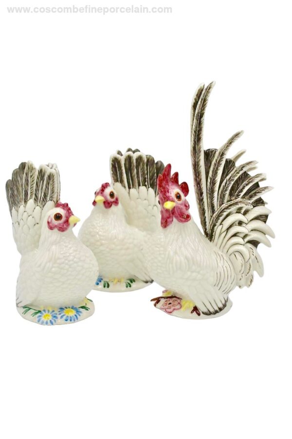 Nymphenburg Porcelain Trio Chickens Luise Scherf
