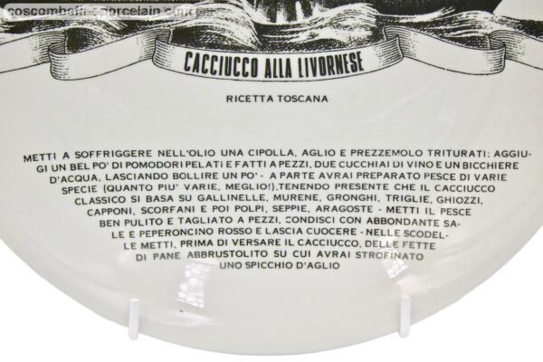 Piero Fornasetti Plate Ricetta Toscana