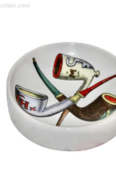 Piero Fornasetti ceramic bowl decorated with three pipes
