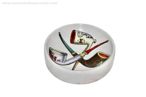 Piero Fornasetti ceramic bowl decorated with three pipes