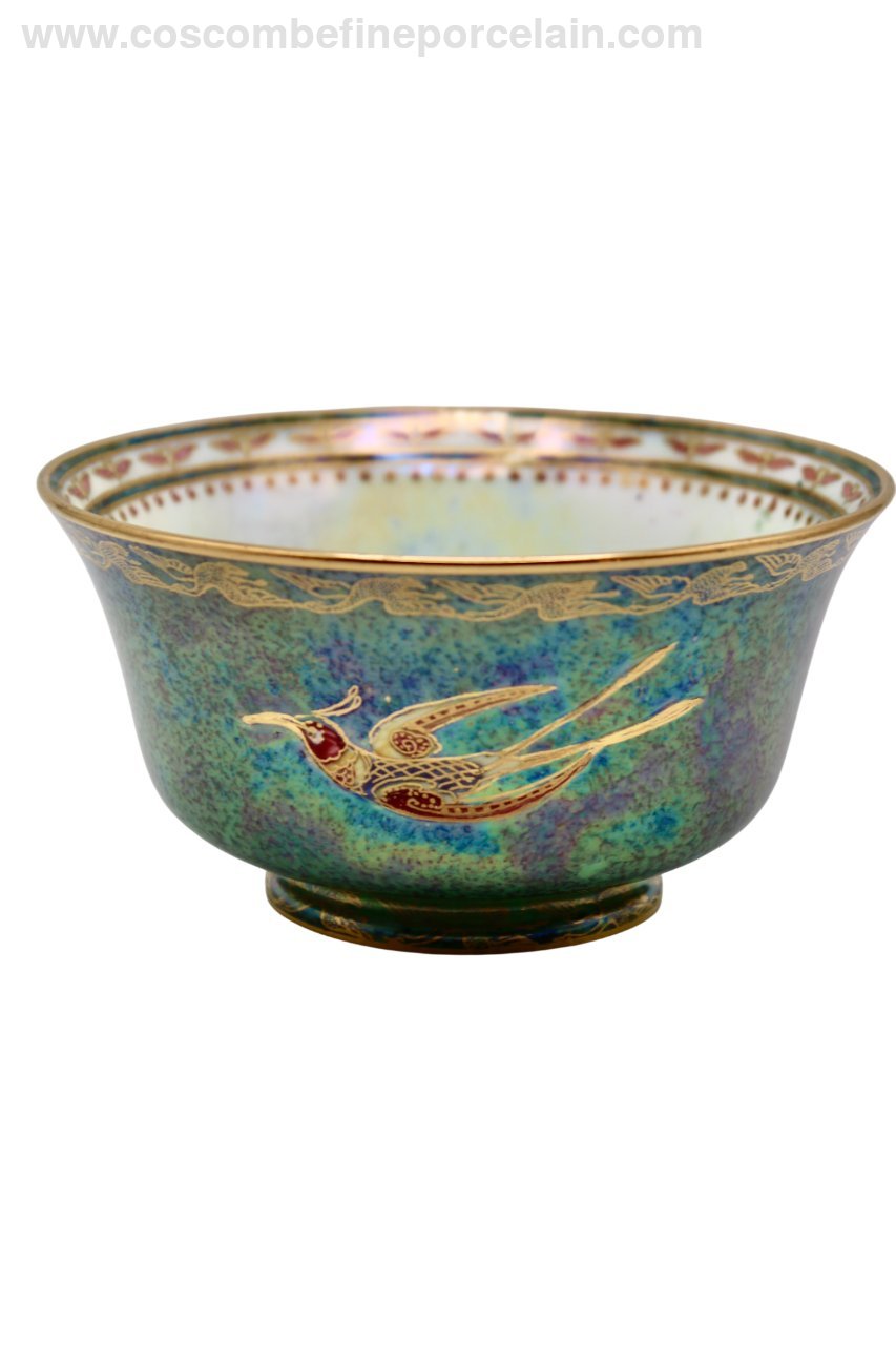 Wedgwood Dark Green Lustre Byerley Bowl Hummingbirds Z5088
