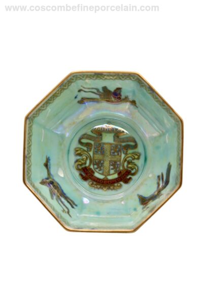 Wedgwood Special Edition Masonic Bowl Green Lustre Octagonal