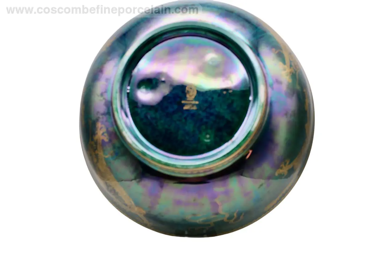 Wedgwood Green Lustre Imperial Celestial Dragons Bowl Z4831